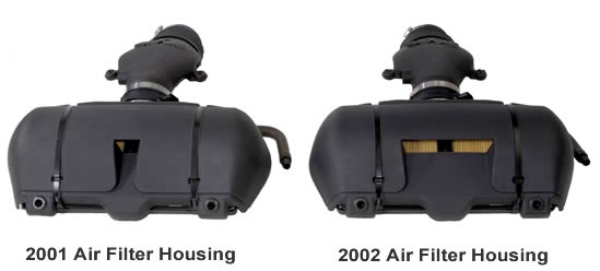 2001 and 2002 Corvette Z06 Air Filter Housing Comparison