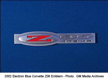 2002 Electron Blue Corvette Z06 Emblem