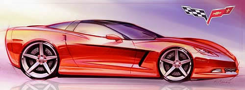 A later sketch showing a C6 more developed thematically.<br />Image:  GM Communications