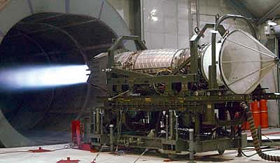CAC Exclusive! The LS7 in final development testing. Just kidding...it's one of an F/A-22 Raptor's, two, 35,000-lb thrust, Pratt & Whitney, F119-PW-100 turbojets running full-tilt-boogy on a test stand at Tyndall Air Force Base, Florida. Interestingly, one key computer technology used in the design of this jet was computational fluid dynamics (CFD)-the same technolgy used to develop the LS2's cooling and PCV systems. If a Corvette had an engine like this, you could back up and use your jet blast to reduce obnixious ricers to smoking hulks.<br />Image:  U.S. Air Force/2nd Lt. Albert Bosco.