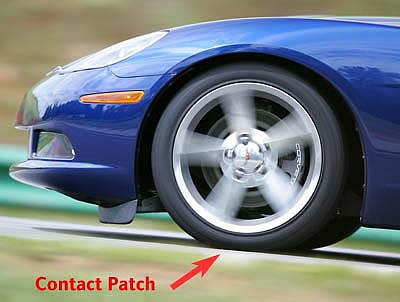 Acceleration, handling, braking and ride all depend on the contact patch. In tire design it is probably the most important area tire engineers design around.<br />Image:  Richard Prince
