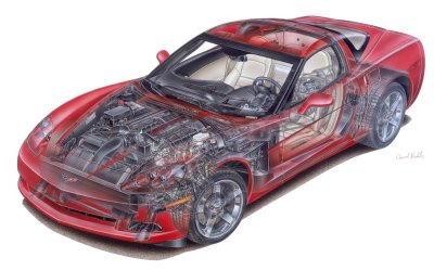 2005 Chevrolet Corvette Full Car Cutaway 2005 Chevrolet Corvette Full Car Cutaway