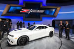 The 2014 Z/28 at it's press introduction at the NY Auto Show. At right are GM NA President, Mark Reuss and GM Global Design chief, Ed Welburn.