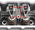 The dimension which DIY John Hughes discovered to be inconsistent is the distance between the rocker arm pivot and the valve guide centerline.