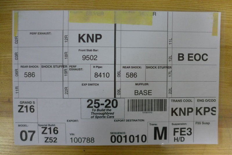 2009 Corvette ZR1 - Number 23 - Build Sheet 2009 Corvette ZR1 - Number 23 - Build Sheet