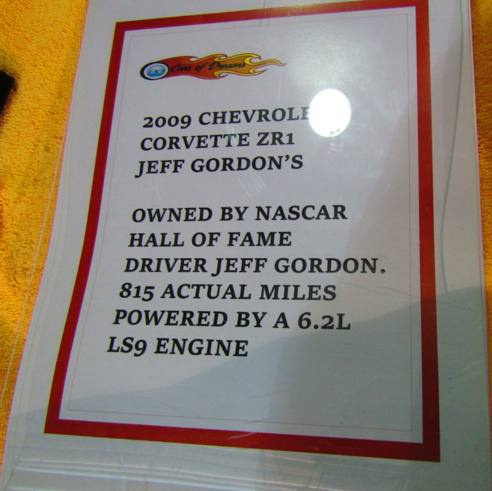 2009 Corvette ZR1 - Number 5 - Owned by Jeff Gordon
