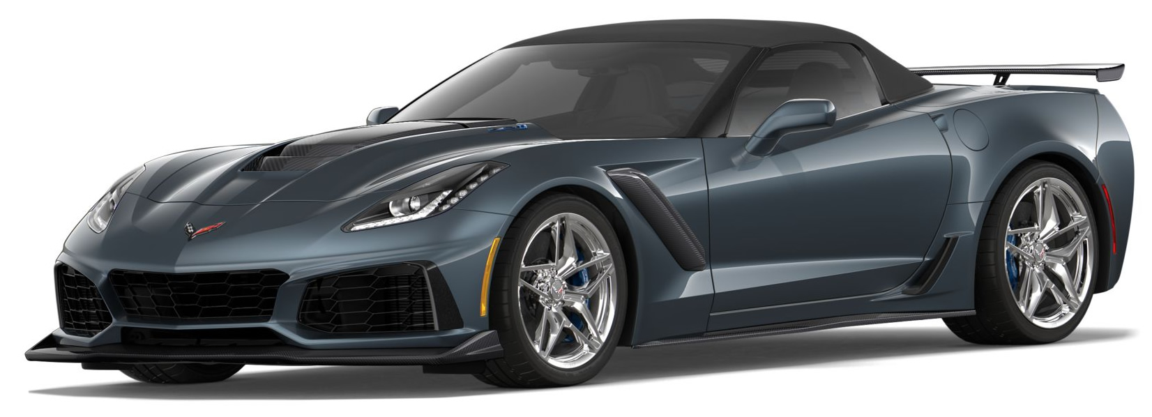 2019 Corvette ZR1 Convertible in Shadow Gray Metallic with Gray Top and Chrome Wheels