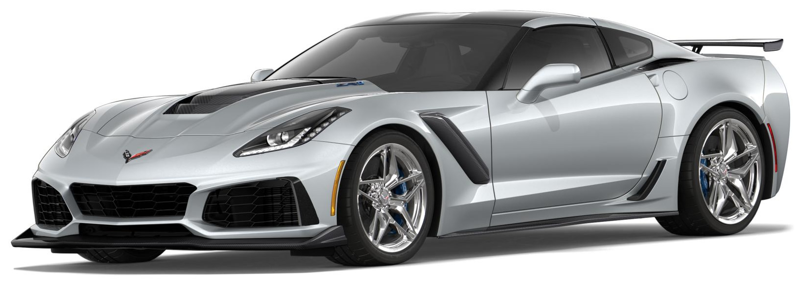 2019 Corvette ZR1 Coupe in Blade Silver Metallic with Chrome Wheels
