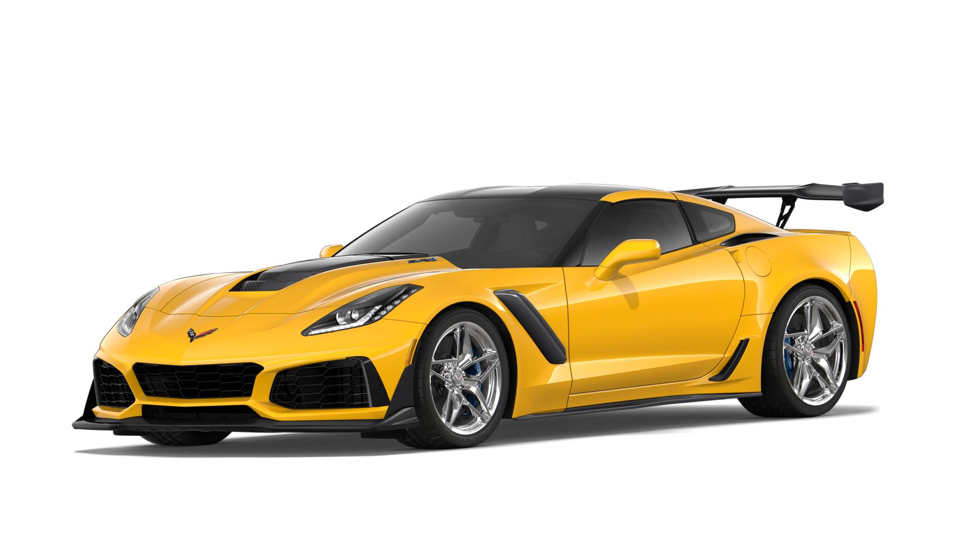 2019 Corvette ZR1 Coupe in Corvette Racing Yellow Tintcoat with the ZTK Track Performance Package and Chrome Wheels
