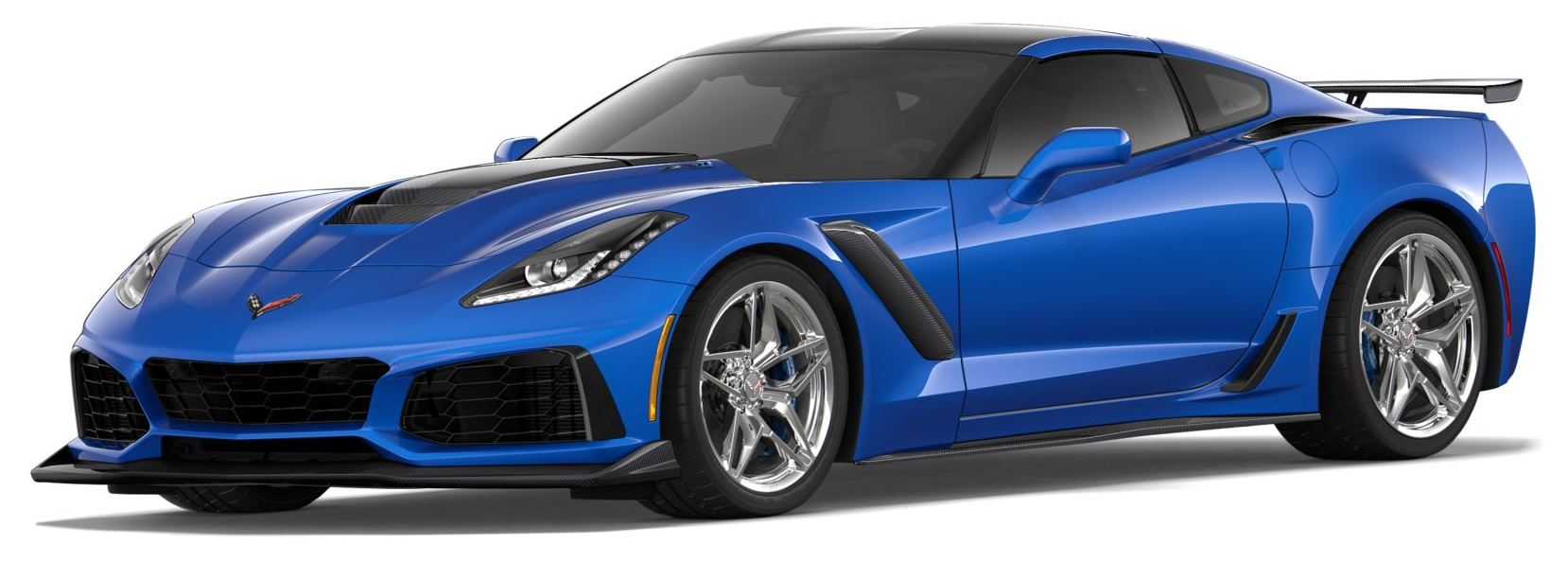 2019 Corvette ZR1 Coupe in Elkhart Blue Metallic with Chrome Wheels