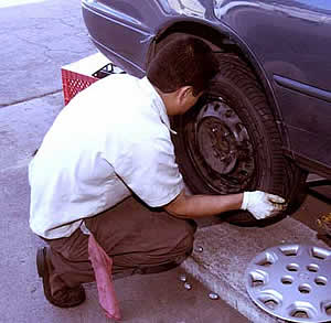 With any car, care must be used in installing tire/wheel combos. Our Camry has steel wheels and, with them, many technicians use impact wrenches to tighten the wheel nuts. This is not recommended for aluminum wheels and can be iffy for steel wheels, if the impact gun is not adjusted properly. One of the causes of warped brake rotors is overtightened wheel nuts. When impact guns are used, they must be adjusted not to overtorque the nuts and should be used to tighten in a star pattern.