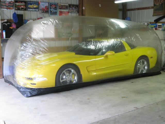 C5 Corvette in a Car Capsule storage container.