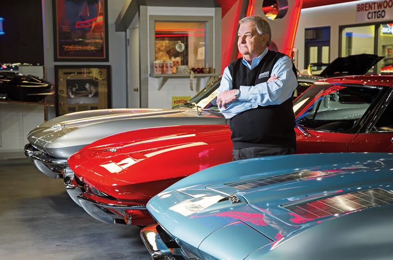 Jim Perkins with a trio of Mid-Year Corvettes.