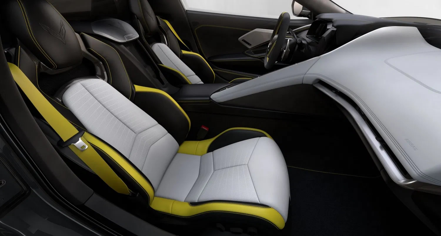 2021 Corvette Sky Cool Gray/Strike Yellow Interior