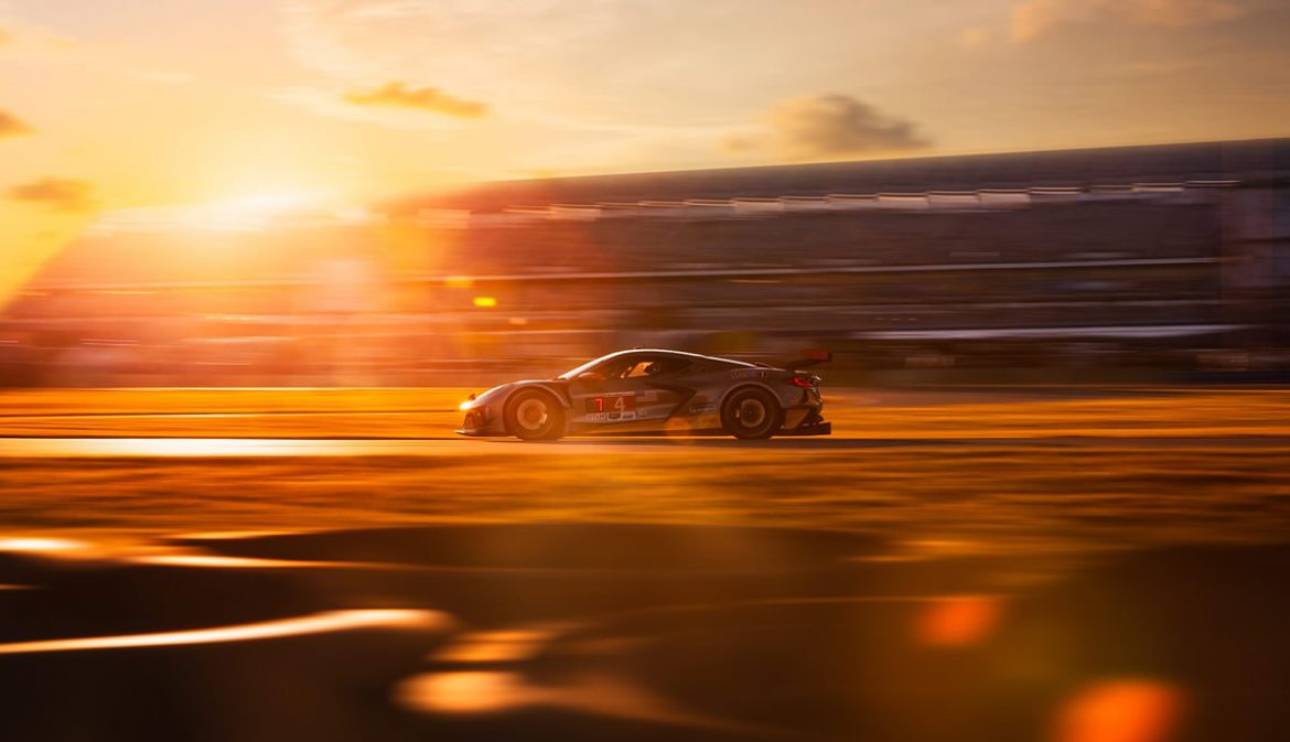 Corvette C8.R Number 4 at Sunset