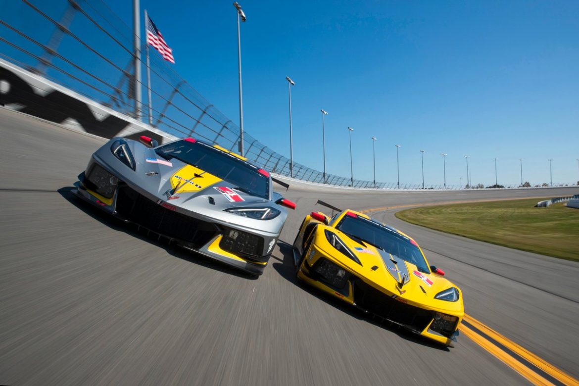 Corvette C8.R Race Cars on Track