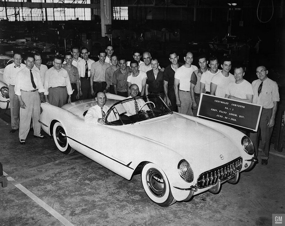 First Production 1953 Corvette Built. Photo: GM Archives