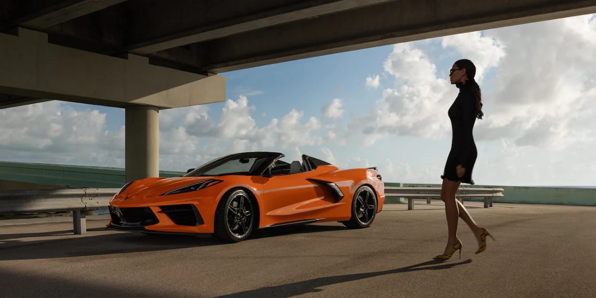 2022 Corvette showing Amplify Orange