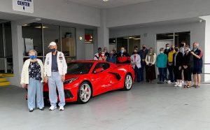 90-year old Chuck Cook takes delivery of his new C8 Corvette