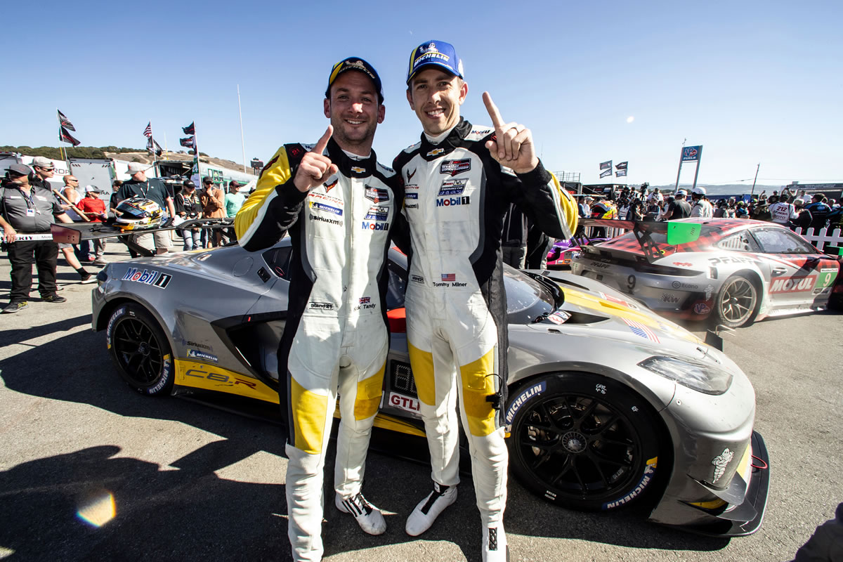  Corvette Racing’s Tommy Milner and Nick Tandy took a hard-earned victory in the IMSA WeatherTech SportsCar Championship’s GT Le Mans (GTLM) category Sunday